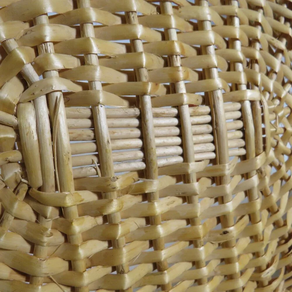blonde wicker cane natural basket (Large Bread or Fruit or Mail Basket) two tone